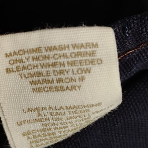 Free People 100% Cotton Utility Jacket Size 8 Navy Blue Tie at Waist Snap Button - Picture 10 of 10